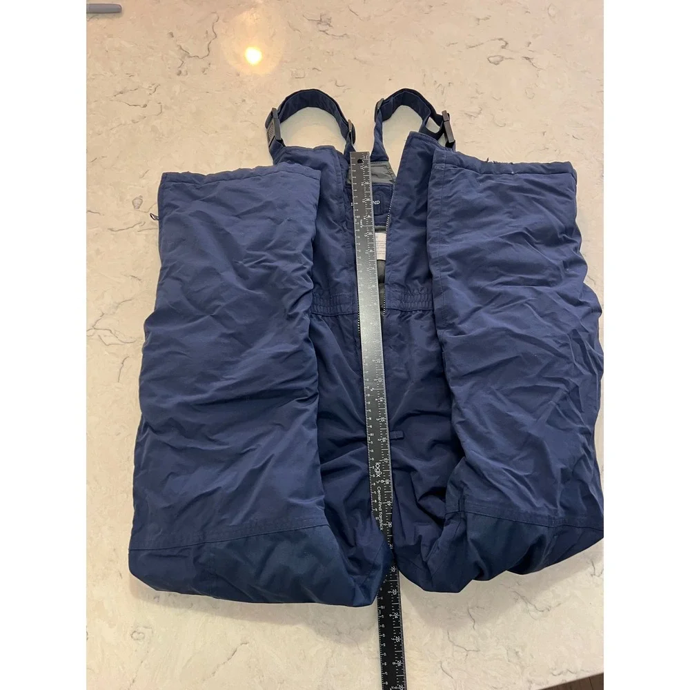 Lands End Squall Navy Blue Kids‎ Ski Snow Bib Overalls Pants Size 14 Grow A Long